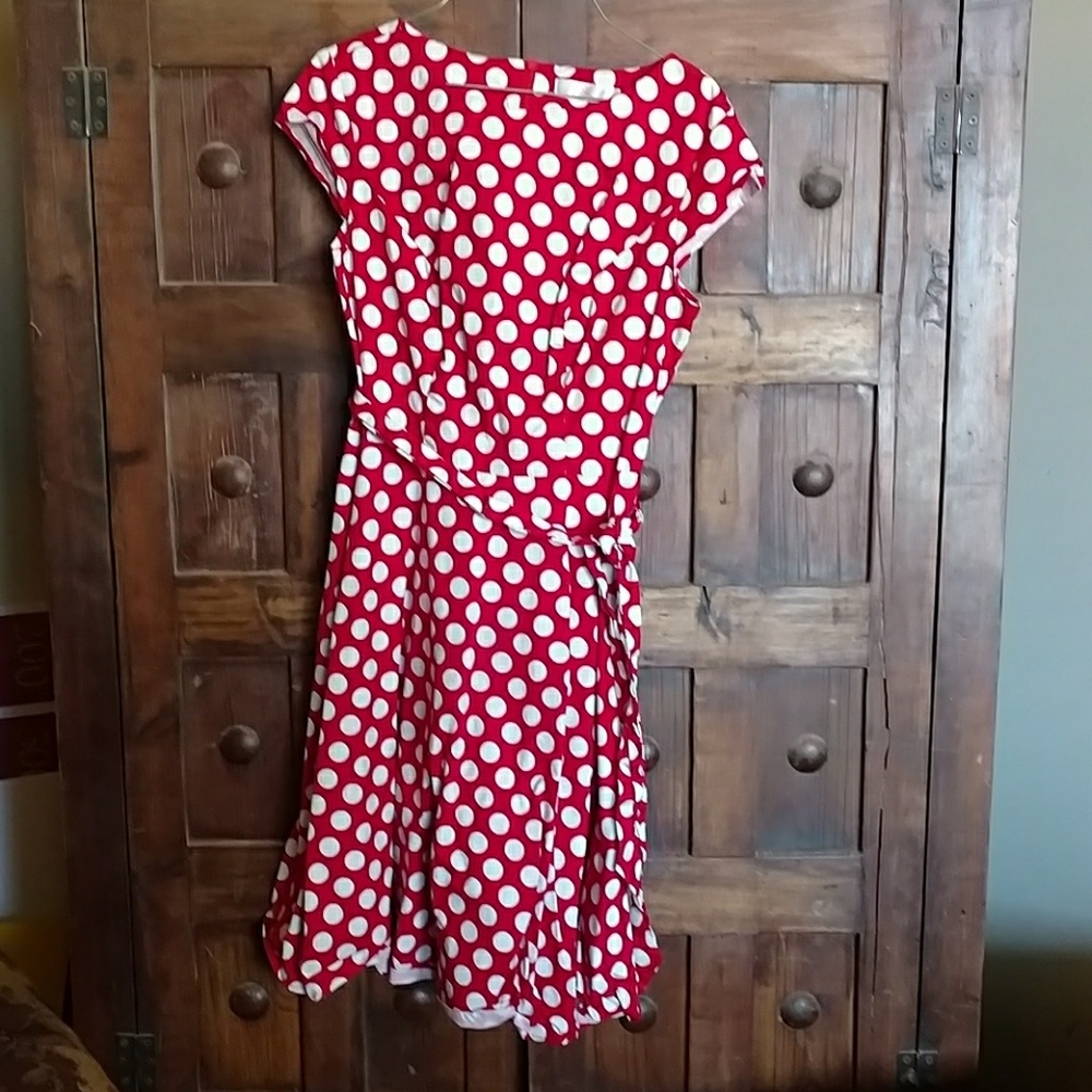 Red polkadot dress